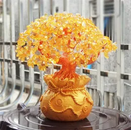 19 cm cristallo naturale albero fortunato albero di soldi ornamenti stile bonsai ricchezza fortuna ornamenti feng shui decorazioni per la casa T2007108668059