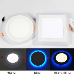 Roundsquare Panel LED Downlight 6W 9W 16W 24W Vit LED -panel Ljus dubbel färg Led Luce Empotradas de Techo Interiörbelysning D5786722