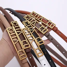 Womens Daily Casual Extre Thin Belts Trend Retro Golden Letters Belt Designer Long Kirt Denim Tie Up Girdle Ladies Daily Midjeband Bronslegering Bäcken Bälte