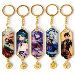 Keychains Genshin Impact KeyChain Figur Yae Miko Xiao Ganyu Zhongli Diluc Klee Cartoon Anime Car Key Ring Men Women SMEEDDRY Gift