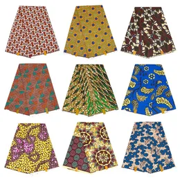 Tecido de poliéster estampado africano, cera real, estilo clássico, vestido de festa, material de costura por quintal, patchwork, faça você mesmo fp6518