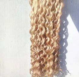 Extensões de cabelo encaracolado profundo brasileiro virgem humana remy loiro escuro 27 cores trama de cabelo 23 pacotes para head1896456 completo