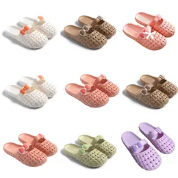 Summer Designer Produkt tofflor Nytt för kvinnor Green White Pink Orange Baotou Flat Bottom Bow Slipper Sandaler Fashion-030 Womens Flat Slides Outdoor 21 S