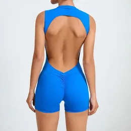 Kadınların Trailtsuits 2023 Yeni Yoga Set Sexy Hollow Back Spor Salonu Mat Tek Parça Kadın Spor Giyim Aktif Aşınma Dayanıklı Fitness Giyim Kısa J240305