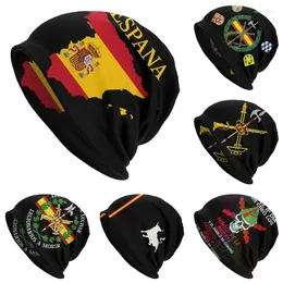 Berets Espana Spain Map Flag Bonnet Winter Warm Knit Hat Women Men Skullies Beanies Cap Adult Spanish Proud Beanie Hats Outdoor Ski