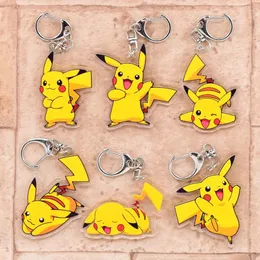 Keychains Classic Anime Keychain dubbelsidig akryl söt tecknad nyckelkedja pendelltillbehör Keyring