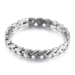 Moda feminina silvertree geomertic pulseiras de aço zircônia saúde ímãs energia pulseiras jóias 240227
