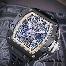 Marke Uhr Grestest Armbanduhren RM Armbanduhr Rm11-03 Schwarz Keramik Seite Titan Mode Freizeit Sport Kalender RM1103