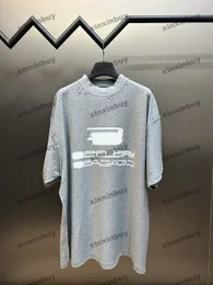 Xinxinbuy Men DesignerTeeTシャツ2024パリグラフィック破壊レター印刷パターン
