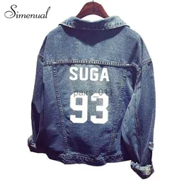 Women's Jackets Fashion denim womenswear letter cut out jeans jackets and coats 2016 spring pockets chaquetas mujer 240305