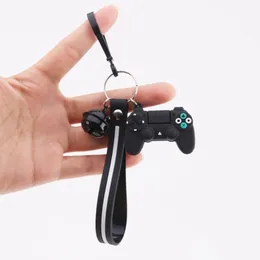 Keychains Creative Video Game Handle Keychain Simulation Joystick Model Key Chain Ring Pendant Men Women Par Holder Trinket Gif2908