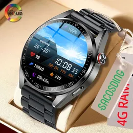 SACOSDING NEW BLUETOOTH CALL SMART MEN AMOLED FULL TOUCH SCREEN Sports Fiess Watch 4G Music Smartwatch för Android iOS