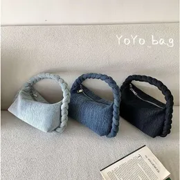 Kobiety dżinsowe torby na pierścień łańcuch hobo miękki miękki Messenger moda chmura crossbody ramię pokręcone sprzęgło pod pachami