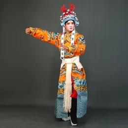 Tradicional chinês dragão espada robe peking ópera drama wu sheng vestido xiao sheng palco jogar desempenho coroa príncipe traje