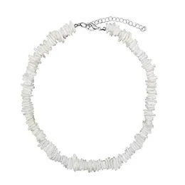 Chokers 2022 Bohemian Natural Pka Shell White Kolor Nieregularny naszyjnik Choker Choker dla kobiet Kołnierze de Moda Kolye200u