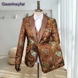 Gwenhwyfar Custom Made Groomsmen 2 조각 웨딩 턱시도 custome homme notched apple men party suits jacketvestpants set 240301