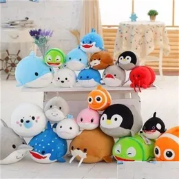 20Cm Cute Dolphin Seals Walruses Killer Whales Whale Sharks P Toys Ocean Alliance Children Doll Dolls Foam Particles 220707 Drop Deli Dh7Bv