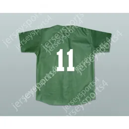 JEFFERSON ALBERT TIBBS 11 KEKAMBAS BEISEBOL JERSEY HARDBALL VERDE ESCURO NOVO Costurado