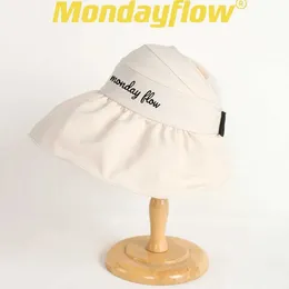 Cappelli a tesa larga Cappelli a secchiello Mondayflow Summer Open Top Cappello da golf da donna leggero Visiera parasole sportiva regolabile per esterni per golf Tennis Protezione UV J240305