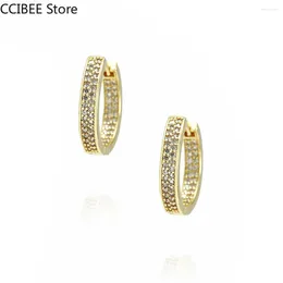 Dangle Earrings Temperament Inlaid Exquisite Round Fashion Simple High Grade Copper Plating Personalized Versatile Female