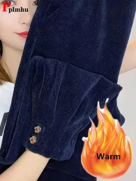 Capris Addensare Donna Nuovi Pantaloni Harem Velluto a coste Foderato in velluto Caldo Jogger Alla caviglia Pantalones Autunno Inverno Casual Abbigliamento da neve Spodnie Nuovo