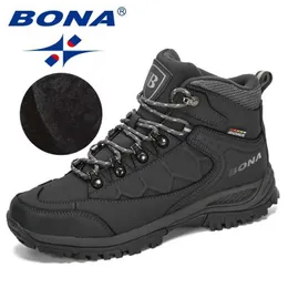 Buty na zewnątrz Sandały Bona Nowi projektanci Nubuck skórzane buty turystyczne Mężczyźni Mężczyźni jesienne zimowe buty wspinaczkowe Wysokie trekking Trereking Buts Treners Man YQ240301