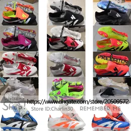 أرسل مع أحذية كرة القدم ذات جودة حقيبة دقة 24 Elite Longue Fold 30th الذكرى السنوية FG Laceless Soccer Coats Sleats Mostral Leather Searers Shoes US 6.5-11.5