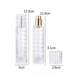 Frasco de perfume portátil vazio de 30ml, frasco redondo de vidro transparente, frasco de vidro cosmético com spray