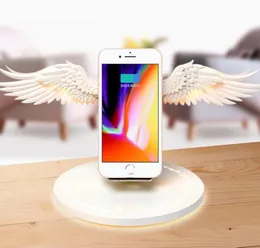 10W Fast Wireless Charging Dock Angel Wing Charger Holder Suporte para iPhone Huawei Samsung2532475