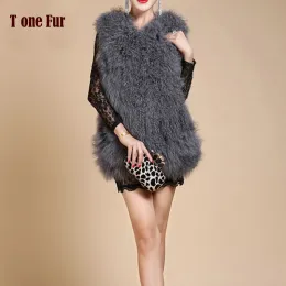 Fell neue echte natürliche Mongolei Schafe Fellweste für Frauen High Fashion Free Versand FP363