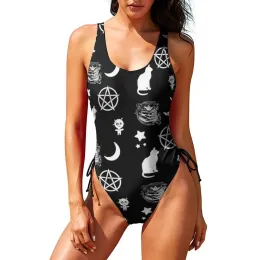 Costumi da bagno stampa gotica scura da nuoto da bagno star moon spinta da nuoto da bagno con una piscina monochini body monokini sexy pattern beach usa