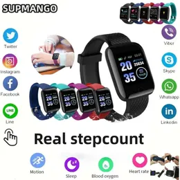 116plu Real Stepcount Multi Função Step Connected Smart Watch Homens Mulheres Adequado para e Android