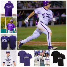 Nick Lodolo Custom TCU Baseball Jersey Charles King Brandon Williamson Jake Eissler Haylen Green Conner Shepherd TCU Horned Frogs Jerseys Stitched Mens Youth