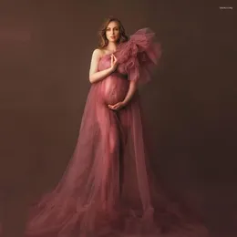 Party Dresses Elegant One Shoulder Tulle Maternity Dress Perspective Sexy Pography Po Shoot Plus Size
