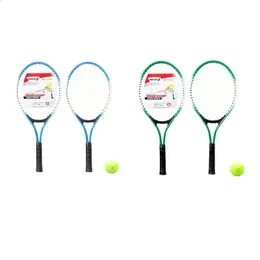 2Pcs Kids Outdoor Sports Tennis Rackets String Racquets with 1 Ball for Badminton Beginner ParentChild Game Props 240223