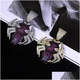 Pendant Necklaces 2023 Fashion Spider Halloween Gift High Quality Zircon Necklace Suitable For Mens Hip Hop Jewelry. Drop Delivery J Dh3Cp