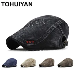 Tohuiyan sboy czapki dla mężczyzn vintage bawełniany kierowca Boina Duckbill Hats Baker Boy Classic Beret Male Flat 201216328D