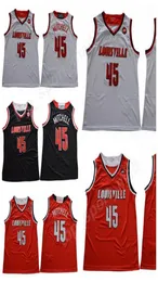 남자 대학 농구 Donavan Mitchell Jerseys 45 스포츠 팬을위한 통기성 순수 면적으로 모든 스티치 팀 Red Black White co6498365