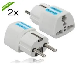 High Quality White Universal 2 Pin UK US AU To EU EURO France Germany Travel Adapter AC Power Plug Convert European4575084