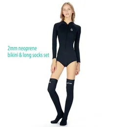 Lady Japan Neoprene Wetsuit의 패션 콤보 긴 양말 맞춤형 로고 디자인 수영 비키니 서핑 Wears2163596