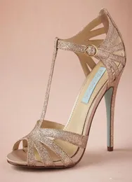 Şampanya ışıltılı düğün ayakkabısı özel yapımı tstrap deri taban konforlu pompalar ayak parmağı 4 tek