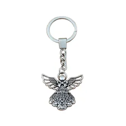 15Pcs lots Alloy Keychain Angel Charms Pendants Key Ring Travel Protection DIY Accessories 38 8x42 5mm A-453f265v