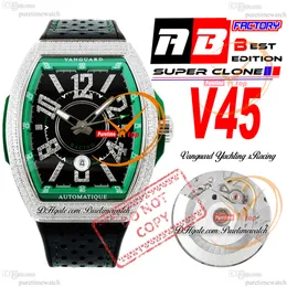 Vanguard V45 Racing Eta A2824 Orologio da uomo automatico Abf Diamonds Gerre Verde Verde Nero Diamuta Diamond Marker di gomma Super Editon Puretimewatch Reloj Hombre