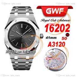 GWF V2 41mm 16202 50. rocznica samokwinting Cal.4302 Automatyczne męskie obserwuj szary teksturę Bransoletka ze stali nierdzewnej zegarki Super Edition Hellowatch A43C