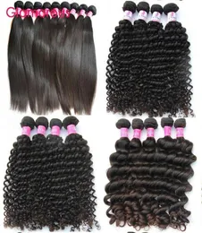 Glamorous Virgin Hair Whole Unprocessed Brazilian Human Hair Weaves 10 Bundles Deep Wave Straight Hair Extensions4205941