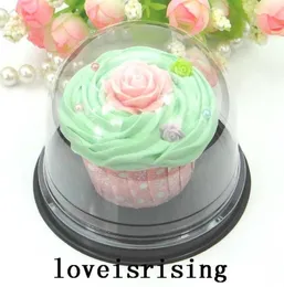 High Quality50pcs25Sets Clear PSTIC Cupcake Boxes Favors Boxes Container Wedding Party Decor Present Boxes Wedding Cupcake Cake 24038881250783