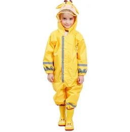 Kocotree Children Yellow Giraffe Raincoat Kids Jumpsuit Rainwear Raincover for Byboy Boy Girl Waterproof Clothings Sets Kids J1907174698148