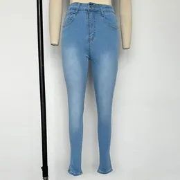 Jeans femininos alta elasticidade calças gradiente cor cintura bunda levantada emagrecimento elástico sem costura comprimento do tornozelo para senhora