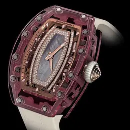 Brand Watch Grestest Wrist Watches RM Wristwatch RM07-02 Womens Series RM0702 Original Diamond Womens Pink Blue Crystal Case