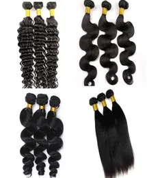 Brasilianska hårbuntar Virgin Human Hair Weaves Body Wave Wefts obearbetade 834 tum peruanska indiska malaysiska mink Human Hair Ext3419580